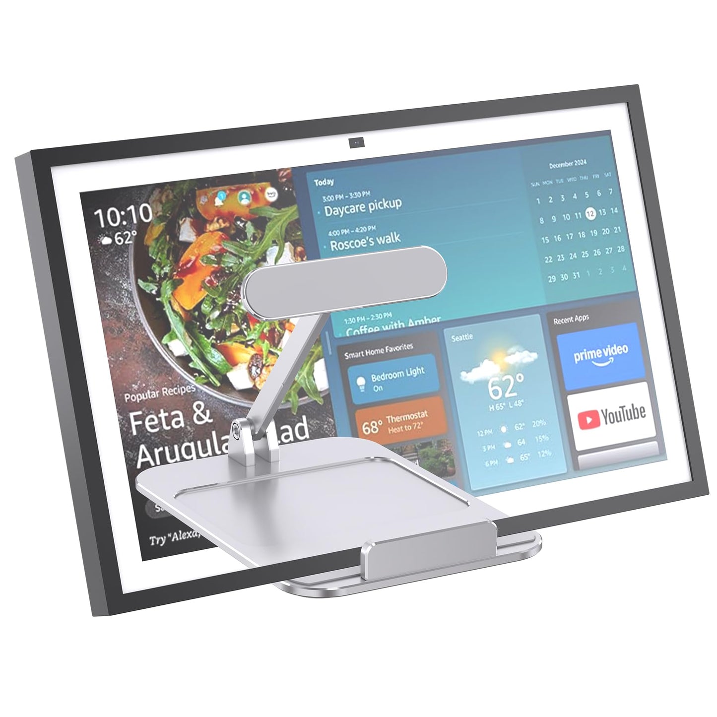 WAWXH1314 Stand for Echo Show 15 (1st 2nd Gen) Foldable Stand for Echo Show 15 Aluminum Alloy Stand Holder for Echo Show 15 Tilt Stand for Alexa Show 15 Swivel Stand for Echo Show 15 2nd Gen